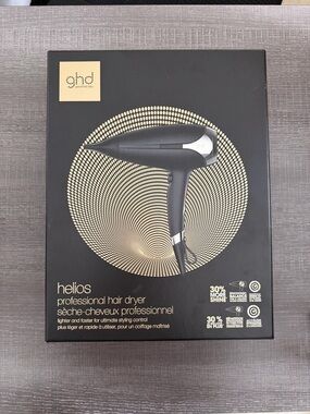 ghd Helios Professional Hair Dryer Black Styling Tool with Gold Trim